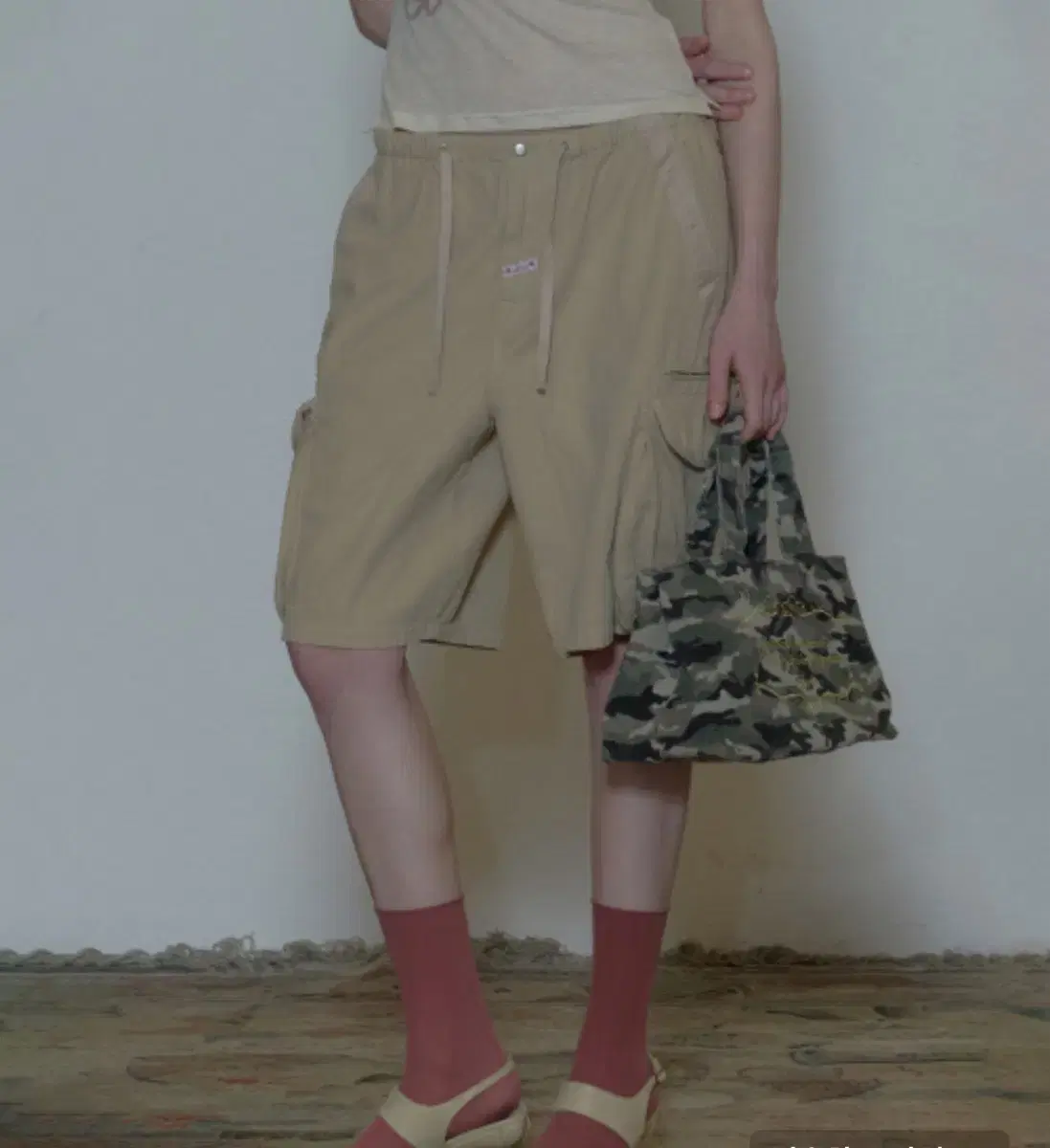 스컬프터 Twill Cargo Half Pants Warm Gray